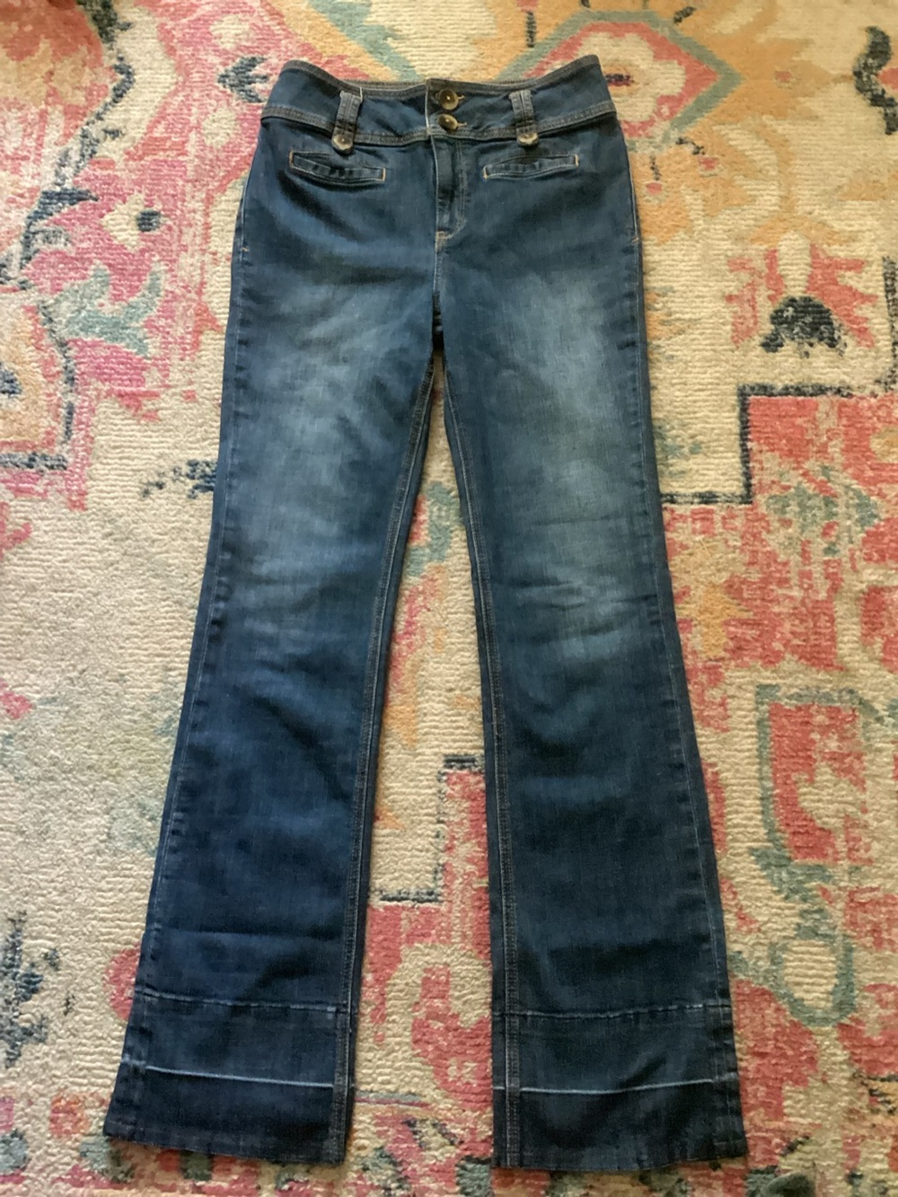 Anthropologie Pilcro Tall Mid Wash Flared Jeans
